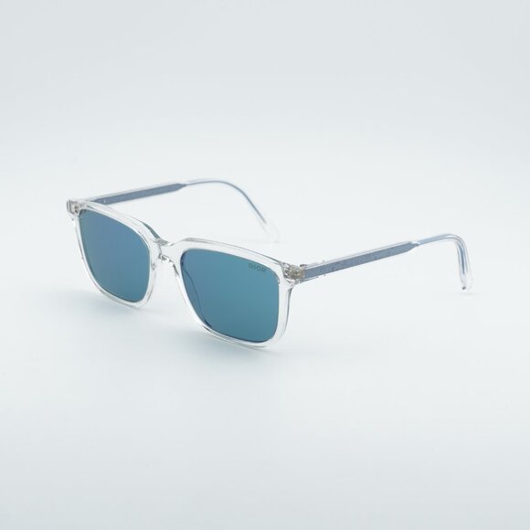 Dior INDIOR S1I 85B7 Sunglasses Transparent Square Frame, Blue Lenses main image 9